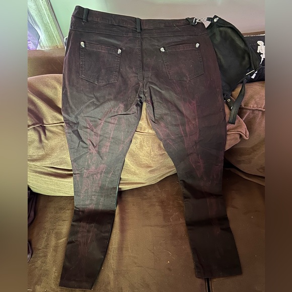 Devil Fashion Akiko Steampunk Pants with Holster Pouch in Soot, Size Large - Picture 8 of 10